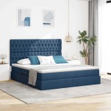 Cumpara ieftin Pat cu saltea si spatiu de depozitare albastru 160 x 200 cm