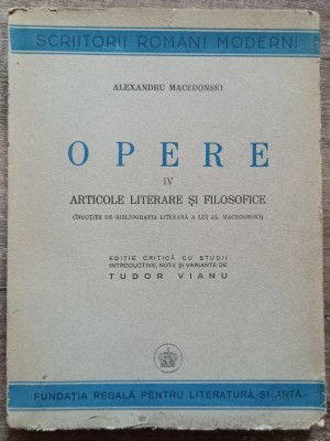 Opere - Al. Macedonski// vol. 4, 1946 foto