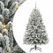 vidaXL Brad de Crăciun artificial Verde și alb 150 cm PVC și Metal 3395741