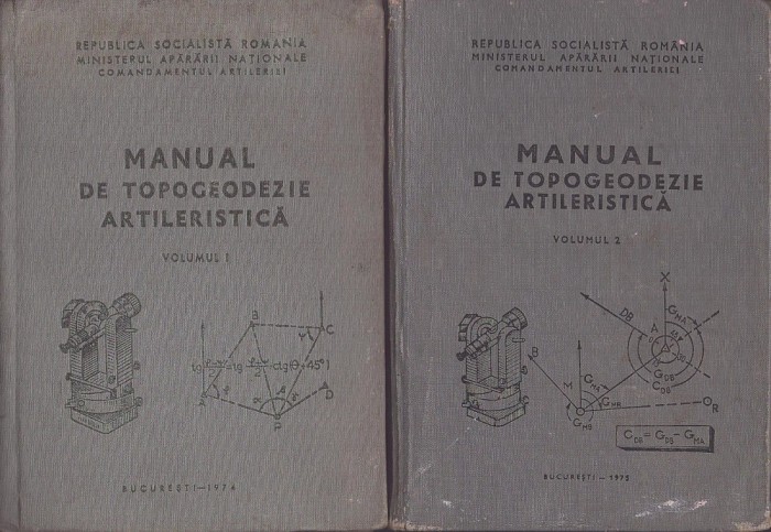 C8443N Manual de topogeodezie artileristică, volumul I și II, 1974