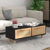 Cumpara ieftin Măsuță de cafea negru 80x40x30cm lemn prelucrat&amp;lemn masiv pin