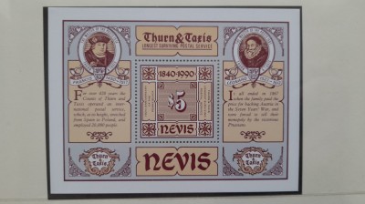1990 Nevis bl 5$+30pfg-guma orig. MNH foto