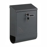 Leziter Homepost &ndash; cutie postala de exterior cu suport pentru ziare si placuta cu nume, cu &icirc;ncuietoare, gri