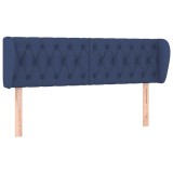 Cumpara ieftin Tablie de pat cu aripioare, albastru, 147x23x78/88 cm textil