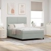 VidaXL Pat cu arcuri cu saltea Gri deschis 140 x 190 cm Catifea 3343244