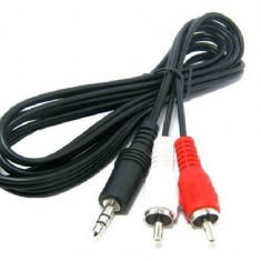 Cablu Audio 2x RCA – Jack 3.5 Stereo, 2.5 M Lungime - pentru Sistem Surround