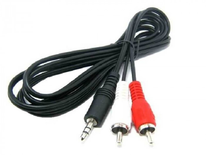 Cablu Audio 2x RCA &ndash; Jack 3.5 Stereo, 2.5 M Lungime - pentru Sistem Surround