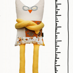 Papusa perna hand made pentru copii Bufnita Lulu 80 cm