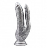 Dildo Dublu Ivana Havesex PVC Silver 20 cm, Chisa Novelties