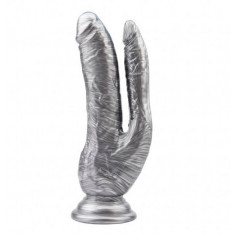 Dildo Dublu Ivana Havesex PVC Silver 20 cm