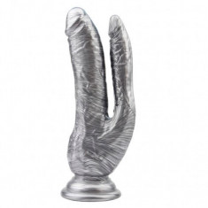 Dildo Dublu Ivana Havesex PVC Silver 20 cm