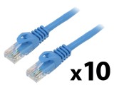 Cablaj rețea U/UTP 5e litat CCA PVC albastru 1,5m 26AWG