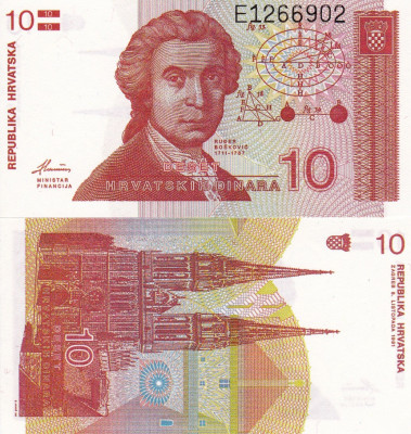 CROATIA 10 dinara 1991 UNC!!! foto
