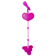 Set Karaoke cu Microfon, Conexiune Bluetooth si Lumini, Roz, 75 cm, Salamandra Kids foto