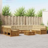 vidaXL Seturi de canapele 10 pcs Natural și Bej Lemn Solid de Acacia 3374173