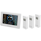 Cumpara ieftin RESIGILAT - Statie meteo interior-exterior GoGEN ME 3397 W, LCD color, 3 senzori inclusi, ceas cu alarma, alb
