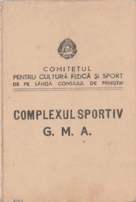 1952 Brevet Insigna Complexului Sportiv GMA, Dinamo Pitesti