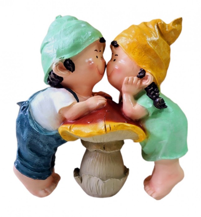 Statueta decorativa, Copii pe Ciuperca, Multicolor, 24 cm, DVF4034P