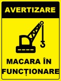 Placuta pentru macara in funcționare