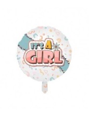 Balon Folie Rotund &quot;It&#039;s A Girl&quot; - 45x45 cm