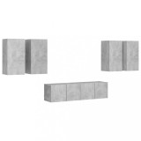 Cumpara ieftin Set de dulapuri TV, 6 piese, gri beton, lemn prelucrat