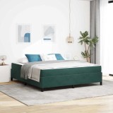 vidaXL Cadru de pat cu saltea Verde &icirc;nchis și alb 180 x 200 cm Catifea