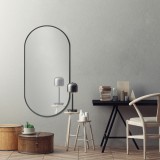 Oglinda de perete baie Corato aluminiu negru [en.casa] HausGarden Leisure