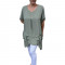 Bluza casual ,asimetrica, cu design de buzunare nuanta de verde inchis