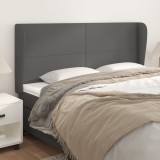 Gossi tablie de pat cu aripioare gri 203x23x118/128 cm piele eco