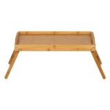 Tava de Servit la Pat cu Picioare Pliabile de Bambus, 50x30x22 cm, Oem