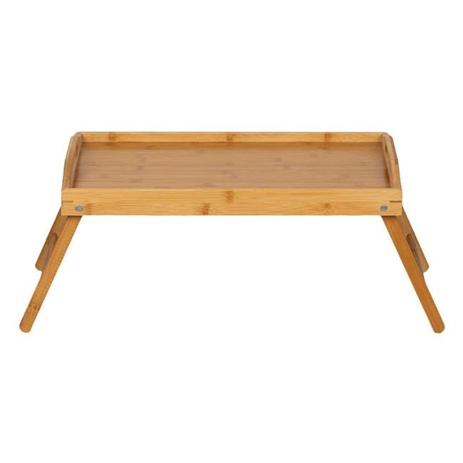 Tava de Servit la Pat cu Picioare Pliabile de Bambus, 50x30x22 cm