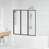 vidaXL Paravan de duș Manual Negru 120 x 2 x 117 cm Aluminiu