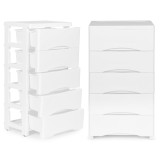 Raft Depozitare Alb Homelux 5 Sertare Plastic Cu Roti Mobilier Baie Camera Copii 75x27x39cm