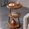 Masuta Cafea Living Rotunda 3 Polite MDF Wenge 62x40x38cm Roti Mobila Sufragerie Laptop Noptiera