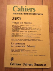 Cahiers roumains detudes litteraires 3/1976. Visages du realisme, Brancusi foto