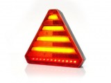 Stop Triunghiular LED Neon 12V 24V, 4 Functii: Pozitie, Frana, Semnalizare, Catadioptru. Universal Tractor, Camion, Remorca. Omologare E20