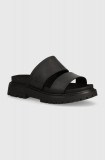 Timberland slapi de piele Clairemont Way femei, culoarea negru, cu platforma, TB0A63NGW021