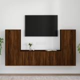 Set dulapuri TV, 4 piese, stejar maro, lemn prelucrat GartenMobel Dekor, vidaXL