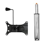 Cumpara ieftin Set placuta balans metalica, 26 cm x 15 cm si cilindru piston, gaz, pentru scaune birou, argintiu, 35 cm