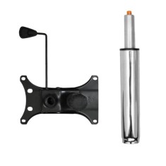 Set placuta balans metalica, 22 cm x 15 cm si cilindru piston, gaz, pentru scaune birou, argintiu, 35 cm