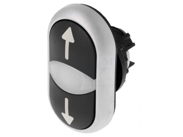 Comutator dublu 22mm negru