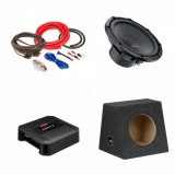 Cumpara ieftin Pachet Subwoofer auto Hertz Cento CS 350W + Amplificator Dieci Power 1.500 + Kit de cabluri complet