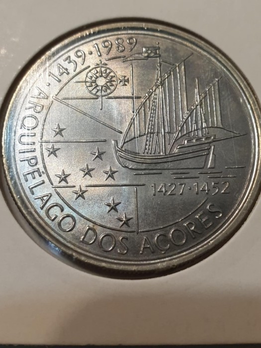 F2 Portugalia 100 escudos 1989 Discovery of Azore UNC