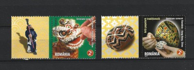 ROMANIA 2011-ARTA POP. TRADITIONALA, ROMANIA-HONG KONG, TABS 3, MNH - LP 1922 foto