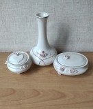 Lot de 3 piese mici portelan cu trandafiri