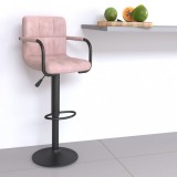 vidaXL Scaun de bar, roz, catifea