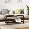VidaXL Măsuță cafea stejar fumuriu 100x45x45 cm lemn prelucrat și fier 823314