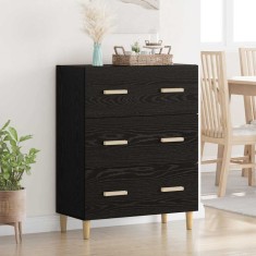 vidaXL Bufet Stejar negru 34 x 69.5 x 90 cm Lemn compozit 880636 foto