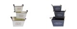 Set 6 ghivece flori fier 30 x 22 x 19,5, 35 x 27 x 22,5, 40 x 32 x 25 cm