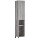 Cumpara ieftin Dulap inalt, gri sonoma, 34,5x34x180 cm, lemn prelucrat